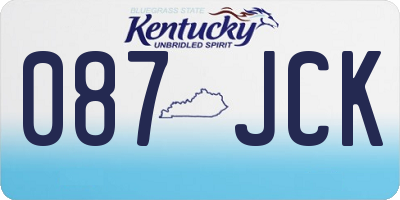 KY license plate 087JCK