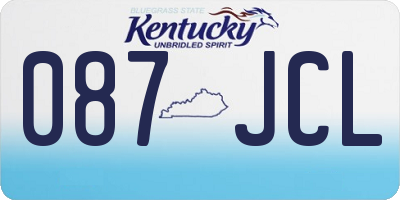KY license plate 087JCL