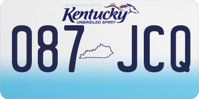 KY license plate 087JCQ