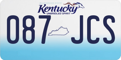 KY license plate 087JCS