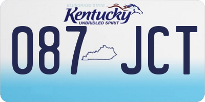 KY license plate 087JCT