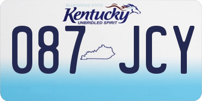 KY license plate 087JCY