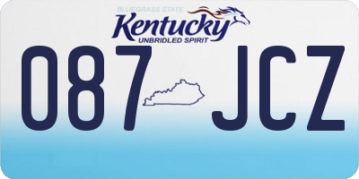 KY license plate 087JCZ