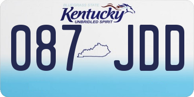 KY license plate 087JDD