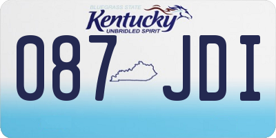 KY license plate 087JDI
