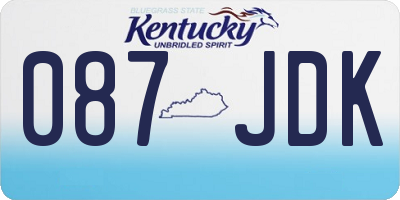 KY license plate 087JDK