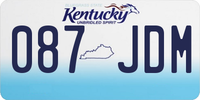 KY license plate 087JDM