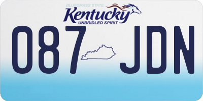 KY license plate 087JDN