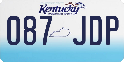 KY license plate 087JDP