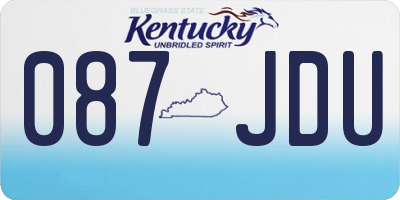 KY license plate 087JDU