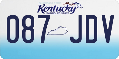 KY license plate 087JDV