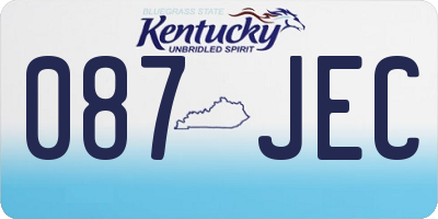 KY license plate 087JEC