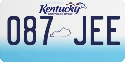 KY license plate 087JEE