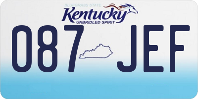 KY license plate 087JEF