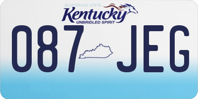 KY license plate 087JEG