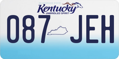 KY license plate 087JEH
