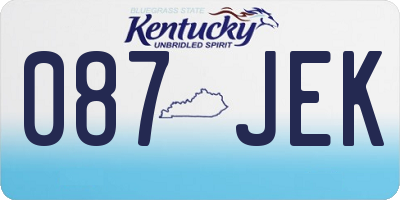 KY license plate 087JEK