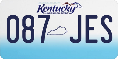 KY license plate 087JES