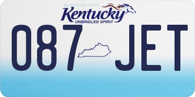 KY license plate 087JET