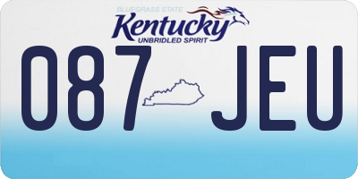 KY license plate 087JEU