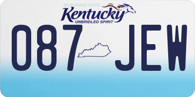 KY license plate 087JEW