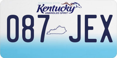 KY license plate 087JEX