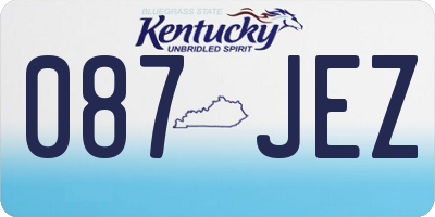 KY license plate 087JEZ