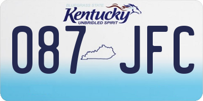 KY license plate 087JFC