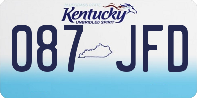 KY license plate 087JFD