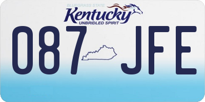 KY license plate 087JFE