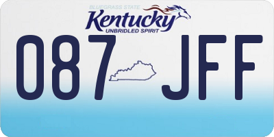 KY license plate 087JFF