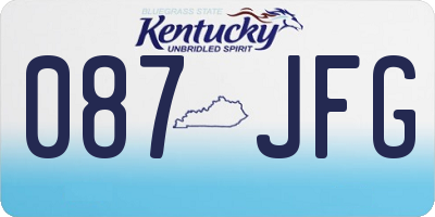 KY license plate 087JFG