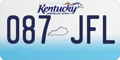 KY license plate 087JFL