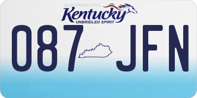 KY license plate 087JFN