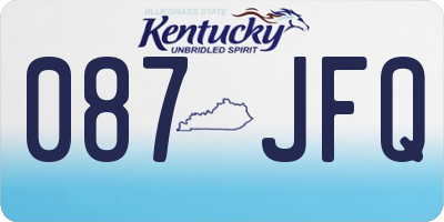 KY license plate 087JFQ