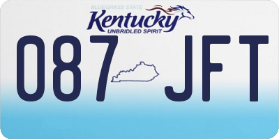 KY license plate 087JFT