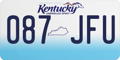 KY license plate 087JFU