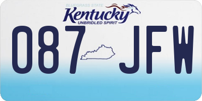 KY license plate 087JFW