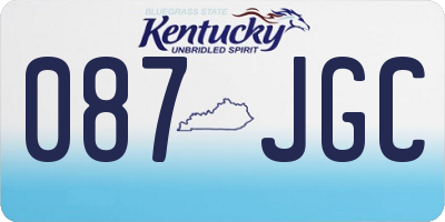 KY license plate 087JGC