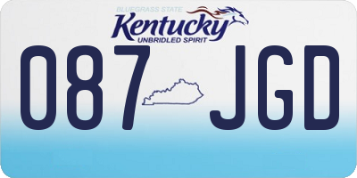 KY license plate 087JGD