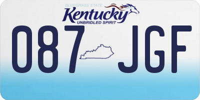 KY license plate 087JGF
