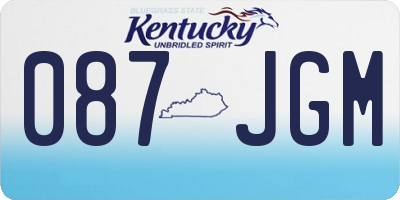 KY license plate 087JGM