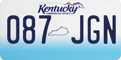 KY license plate 087JGN