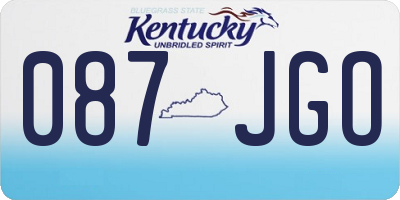KY license plate 087JGO