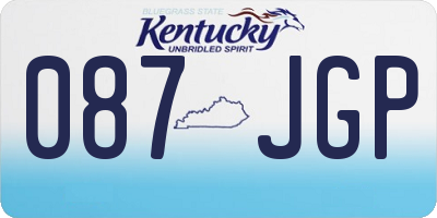 KY license plate 087JGP