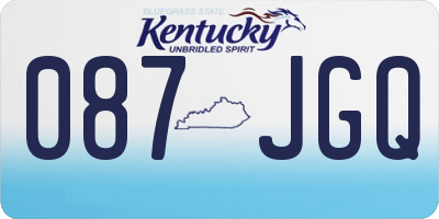 KY license plate 087JGQ