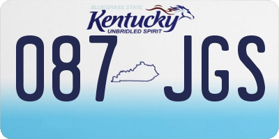 KY license plate 087JGS