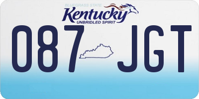 KY license plate 087JGT