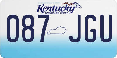 KY license plate 087JGU