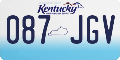 KY license plate 087JGV